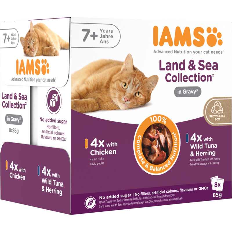 Een afbeelding van IAMS Delights senior 7+ land & sea collection