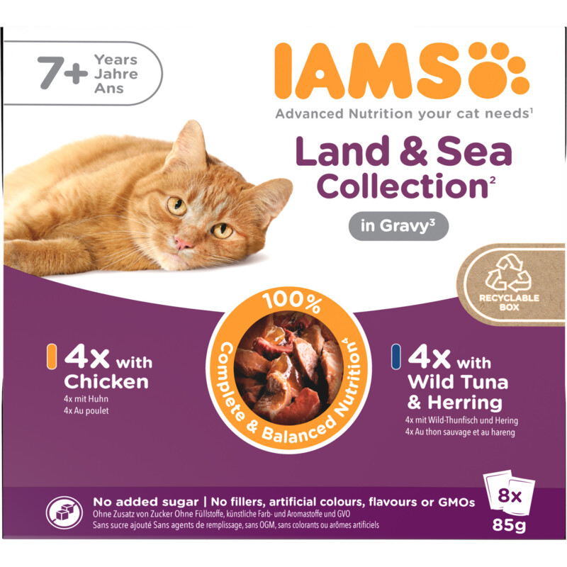 Een afbeelding van IAMS Delights senior 7+ land & sea collection