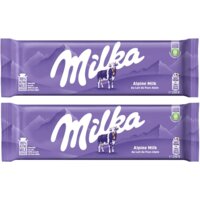 Een afbeelding van Milka Melkchocolade Alpenmelk 2-pack