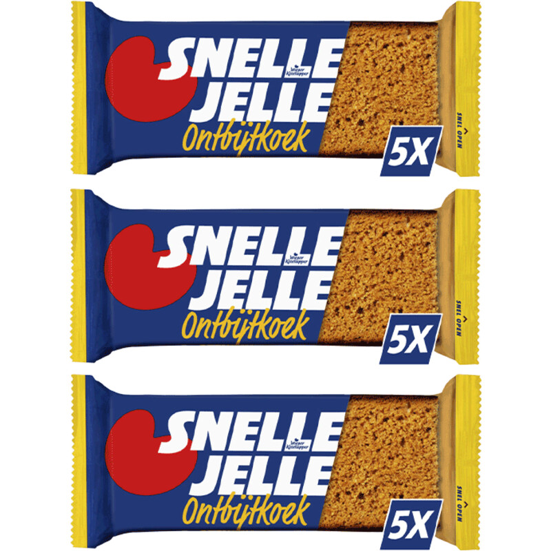 Een afbeelding van Snelle Jelle Ontbijtkoek naturel 5-pack 3-pack
