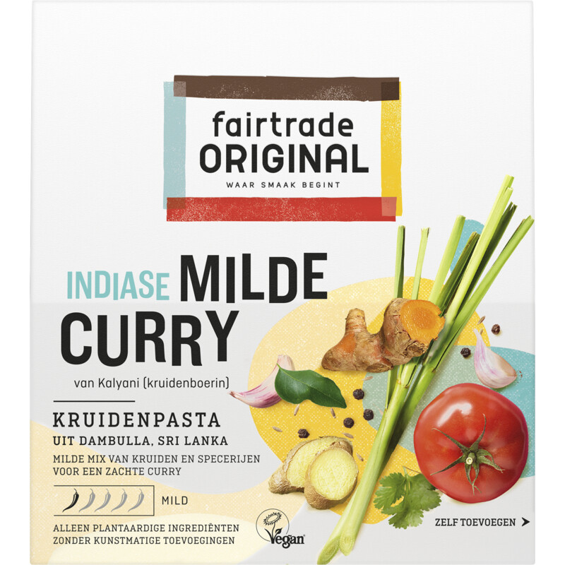 Een afbeelding van Fairtrade Original Kruidenpasta Indiase milde curry