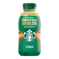 Starbucks Protein drink caramel hazelnut coffee