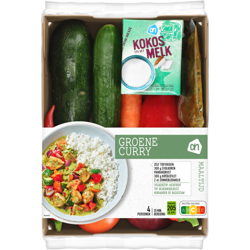 Een afbeelding van AH Thaise groene curry verspakket