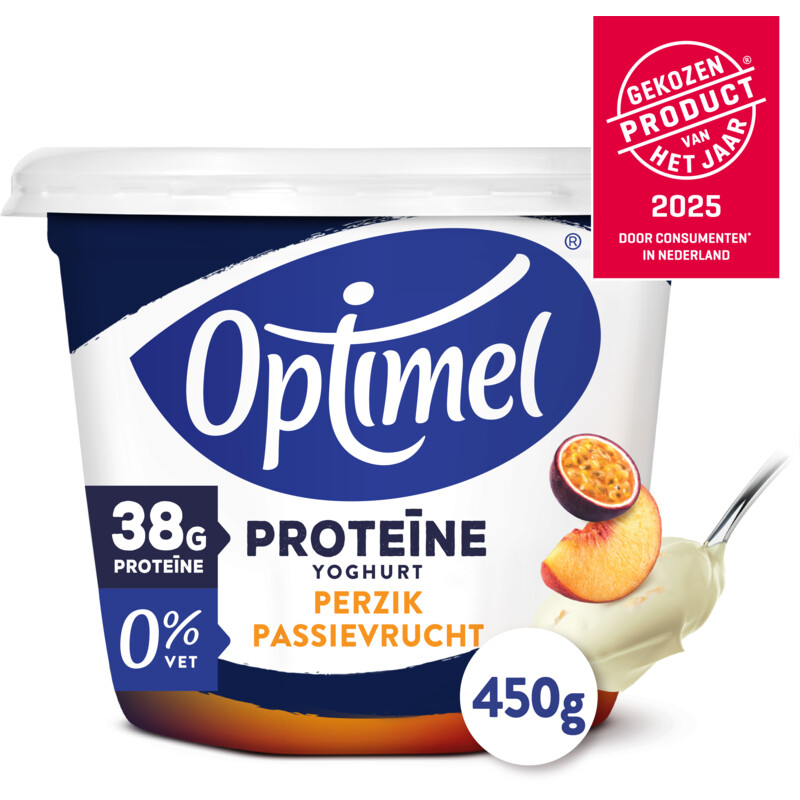 Een afbeelding van Optimel Proteïne yoghurt perzik passievrucht