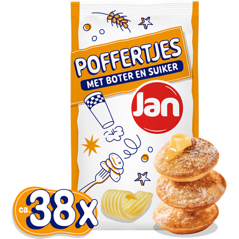 Een afbeelding van Jan Poffertjes met boter en suiker