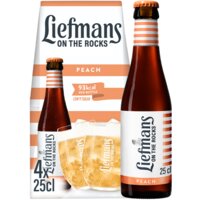 Een afbeelding van Liefmans On the rocks peach 4-pack