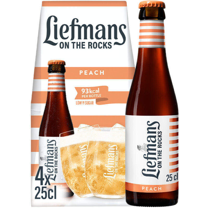Een afbeelding van Liefmans On the rocks peach 4-pack