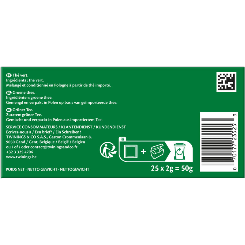 Een afbeelding van Twinings Green tea pure