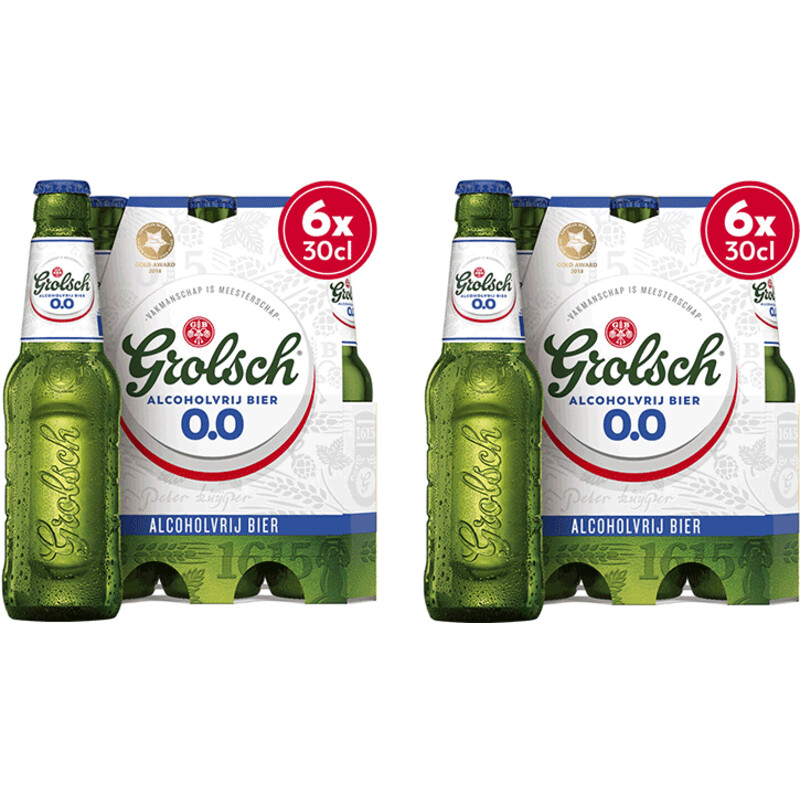 Een afbeelding van Grolsch 0.0 alcoholvrij bier 2-pack