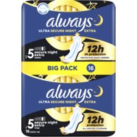 Een afbeelding van Always Ultra secure night extra wings big pack