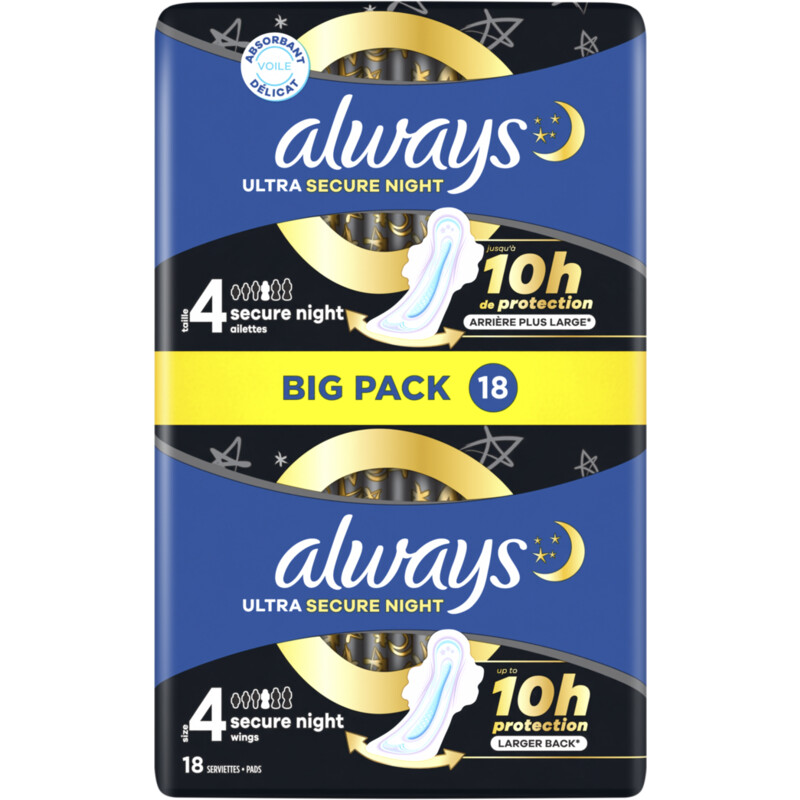 Een afbeelding van Always Ultra secure night wings maandverband