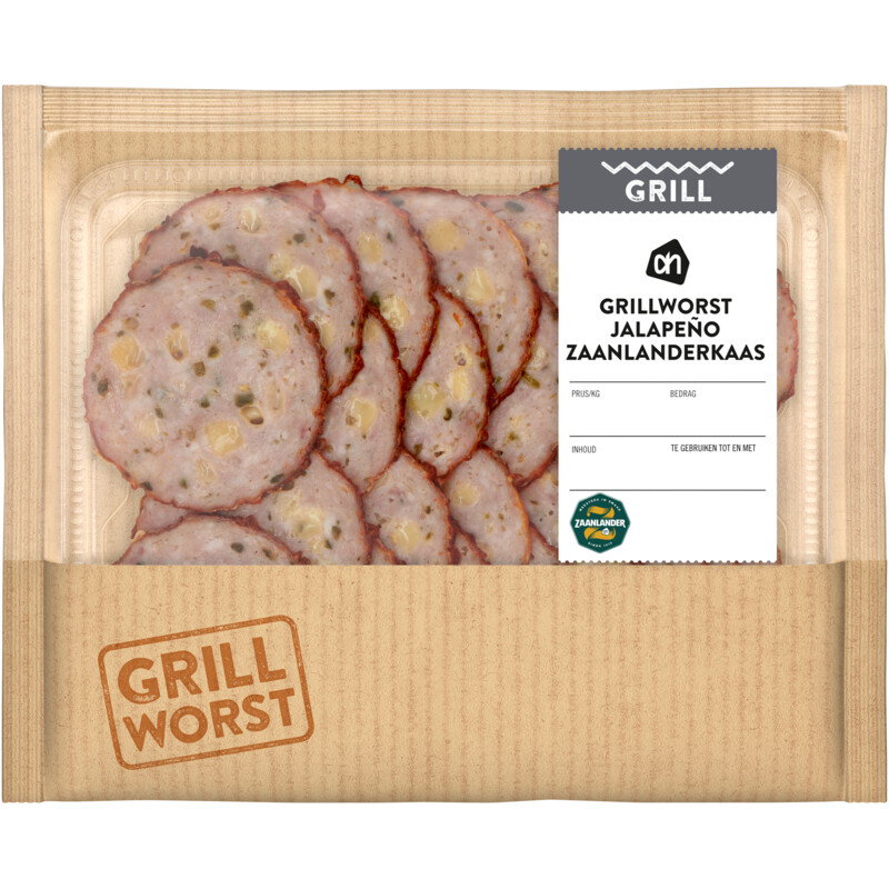 Een afbeelding van AH Grillworst jalapeno Zaanlander kaas