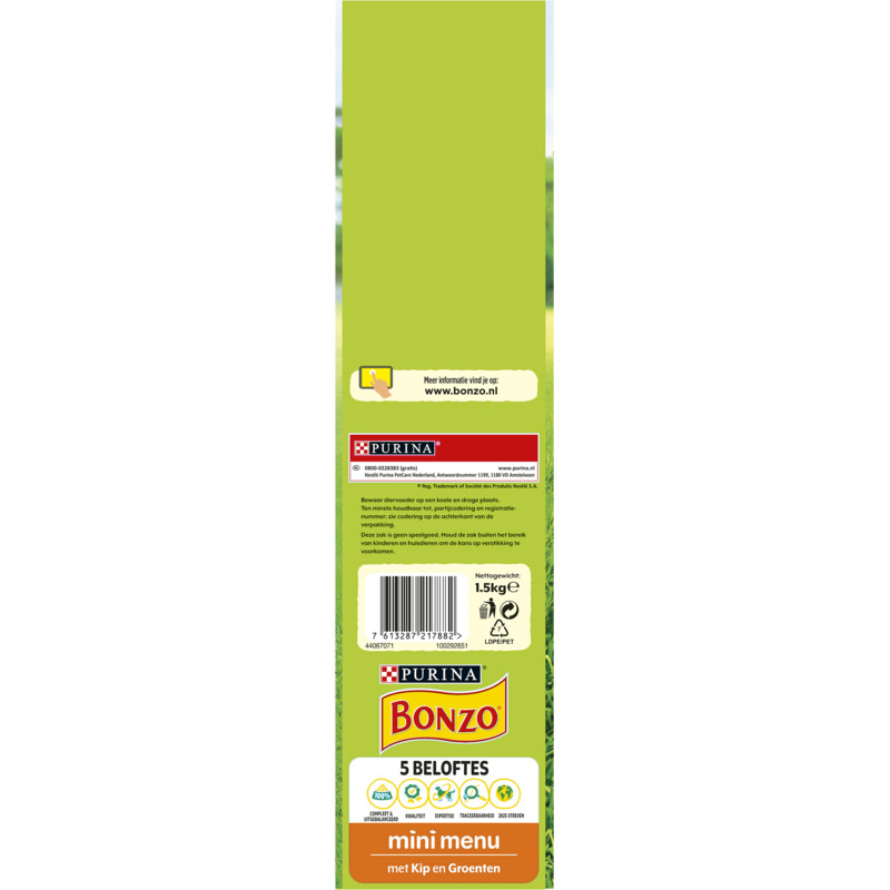 Een afbeelding van Bonzo Mini menu adult met kip en groenten