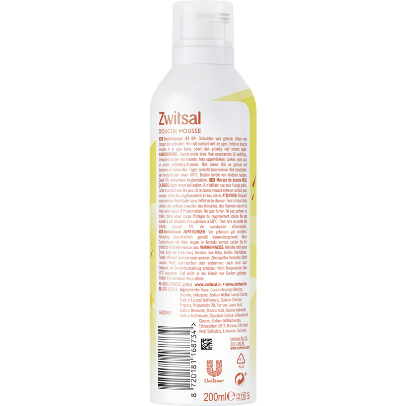 Een afbeelding van Zwitsal Original voor jou douche mousse
