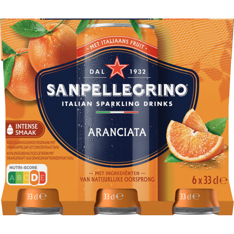 Een afbeelding van S. Pellegrino Aranciata 6-pack