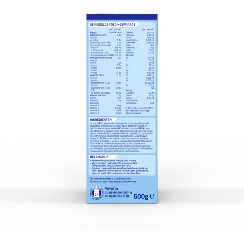 Een afbeelding van Nutrilon 1 volledige zuigelingenvoeding 0-6m