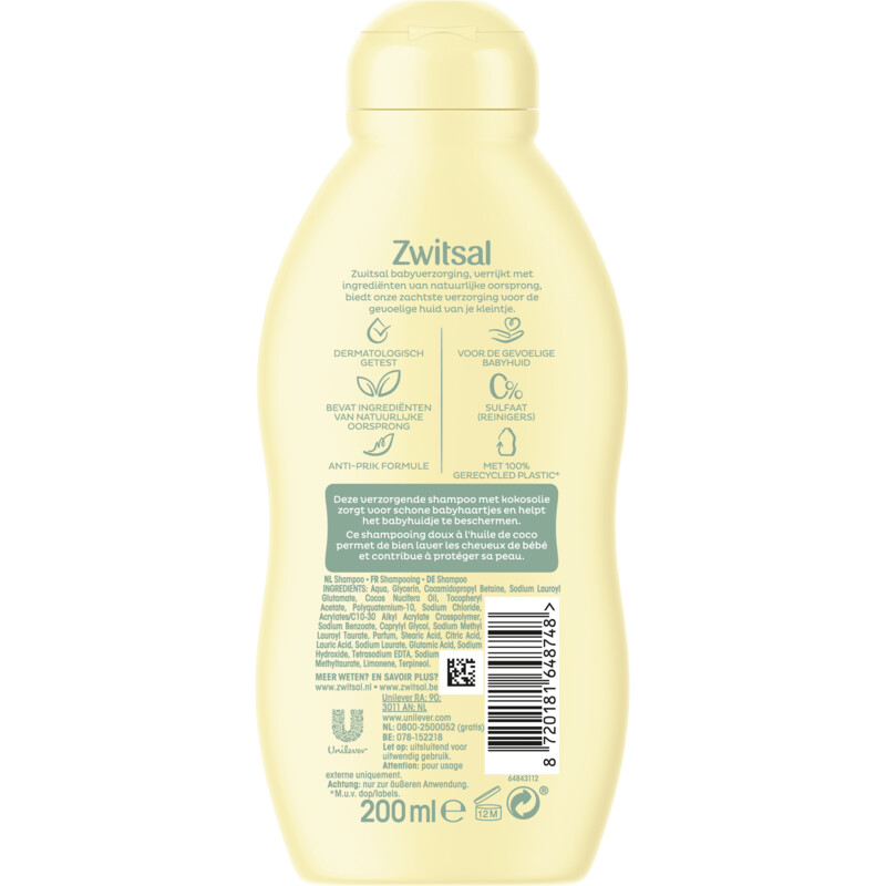 Een afbeelding van Zwitsal Baby shampoo