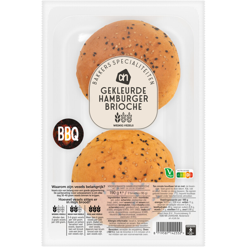 Een afbeelding van AH Gekleurde hamburger brioche oranje