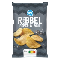 AH Ribbelchips peper & zout