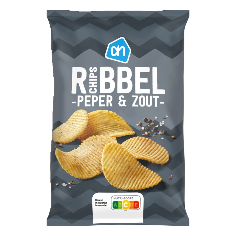AH Ribbelchips peper & zout