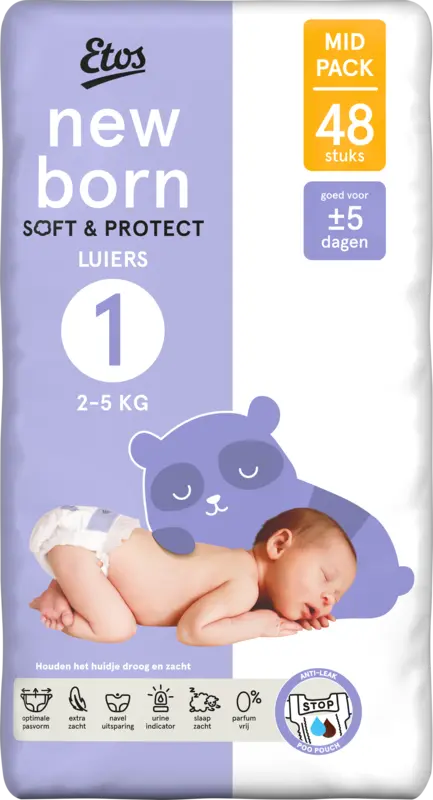 New born soft & protect luiers maat 1