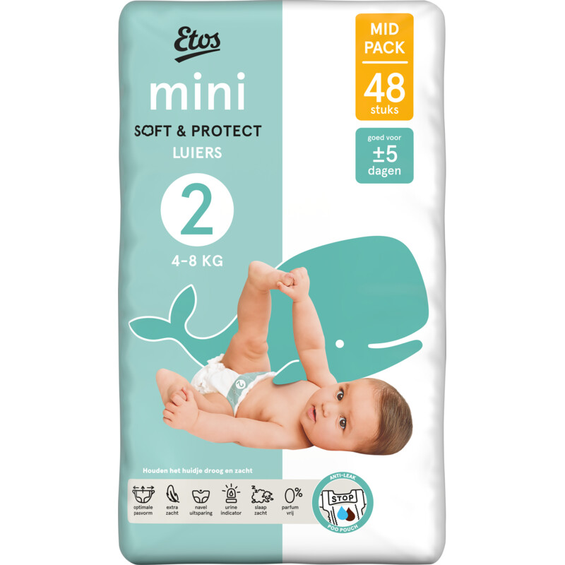 Een afbeelding van Etos Mini soft & protect luiers maat 2