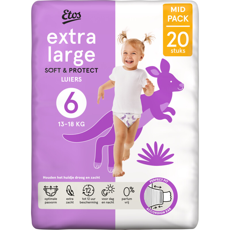 Een afbeelding van Etos Extra large soft & protect luiers maat 6