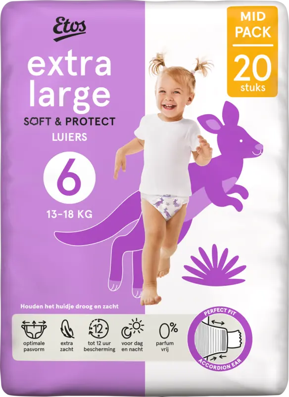 Extra large soft & protect luiers maat 6