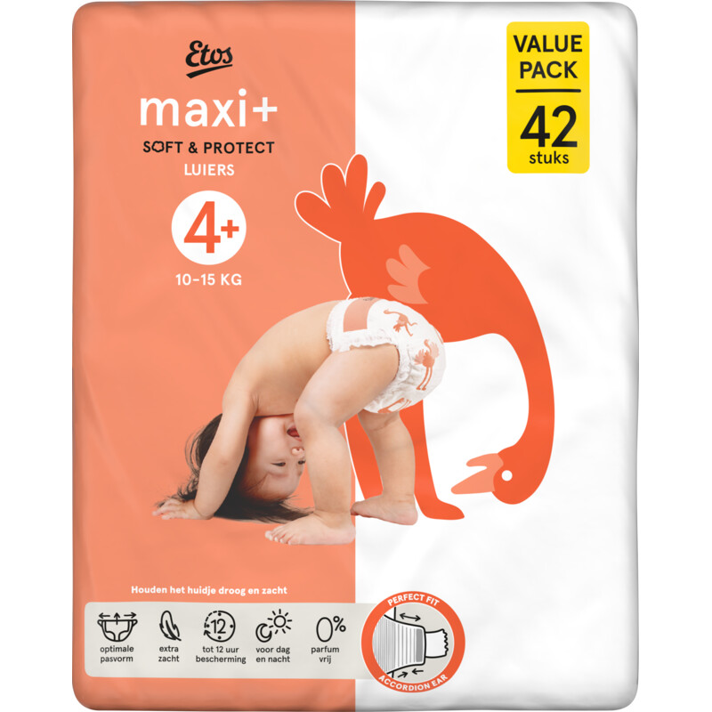 Een afbeelding van Etos Maxi+ soft & protect luiers maat 4+