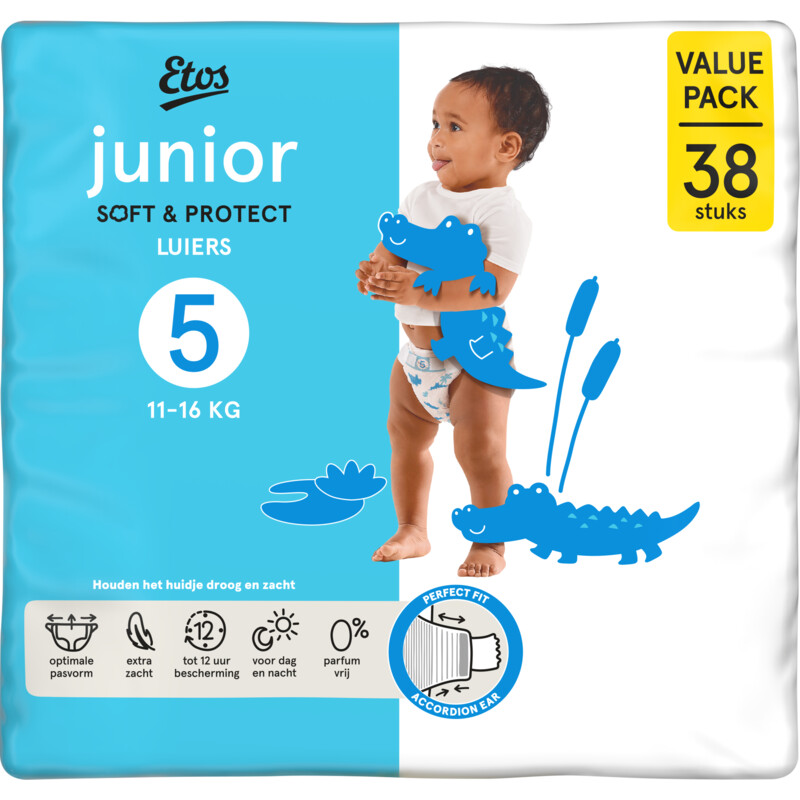 Een afbeelding van Etos Junior soft & protect luiers maat 5