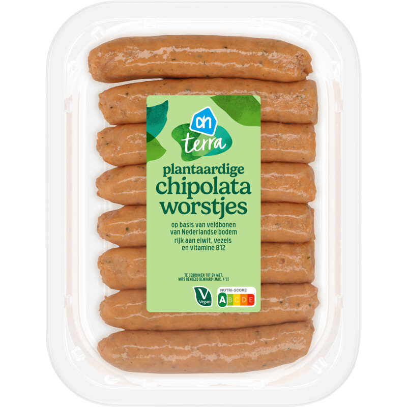Een afbeelding van AH Terra Plantaardige chipolata worstjes