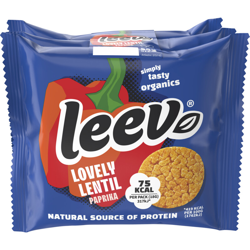 Een afbeelding van Leev Linzenwafels paprika 3-pack