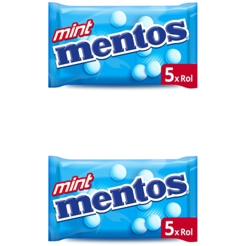 Een afbeelding van Mentos Mint 5 rollen 2-pack