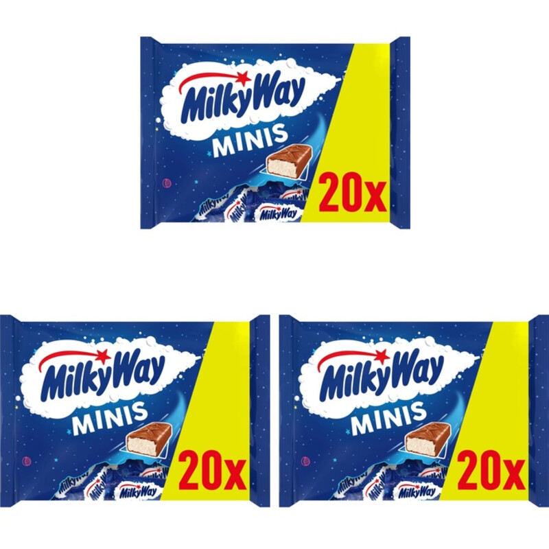 Een afbeelding van MilkyWay Minis repen uitdeelzak 3-pack