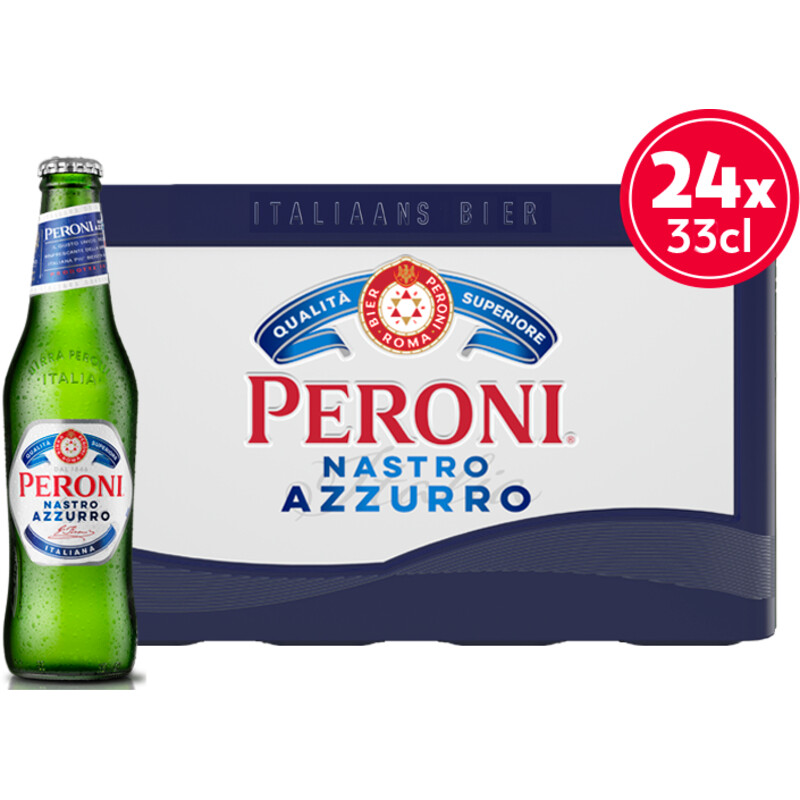 Een afbeelding van Peroni Nastro azzurro Italiaans bier krat
