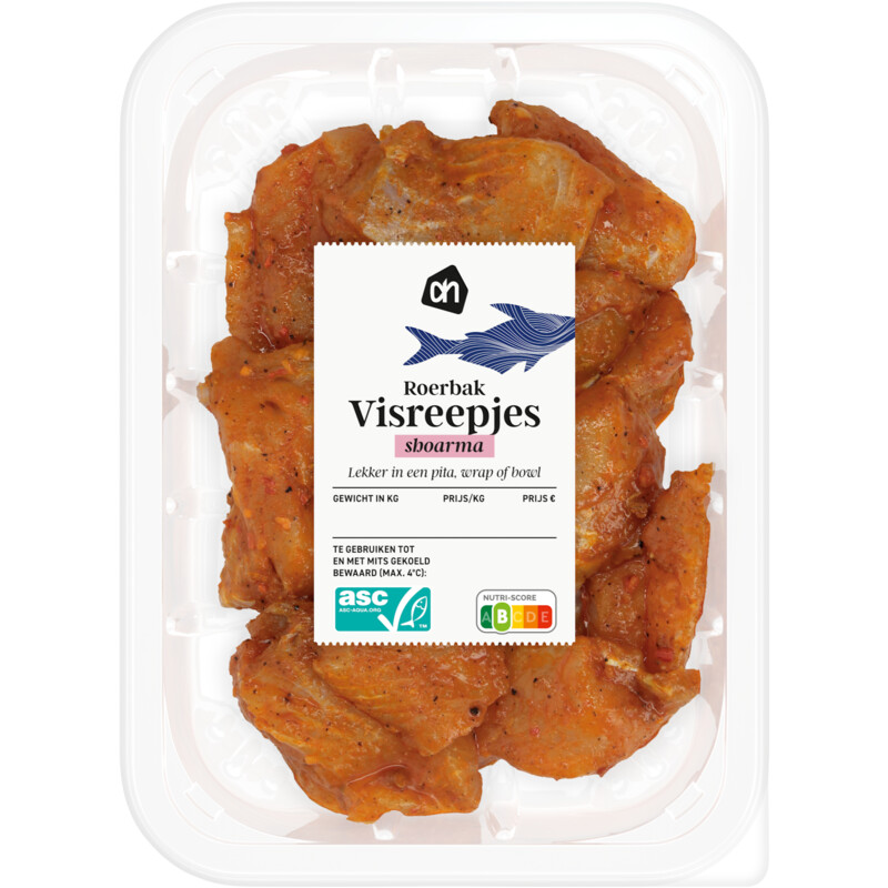 Een afbeelding van AH Roerbak visreepjes shoarma