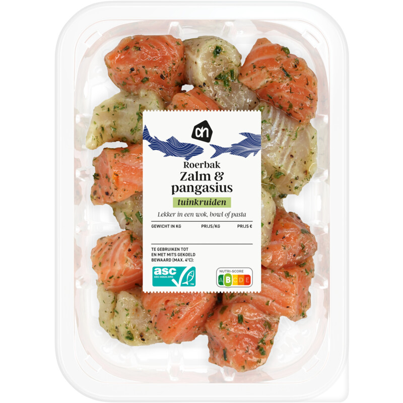 Een afbeelding van AH Roerbak zalm & pangasius tuinkruiden