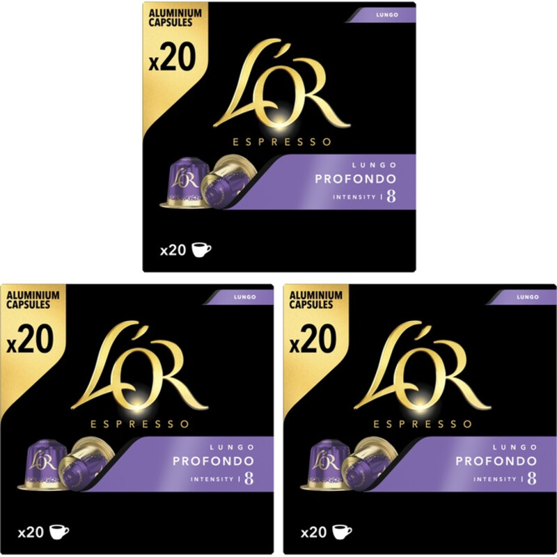 Een afbeelding van L'OR Lungo Profondo koffiecups 3-pack