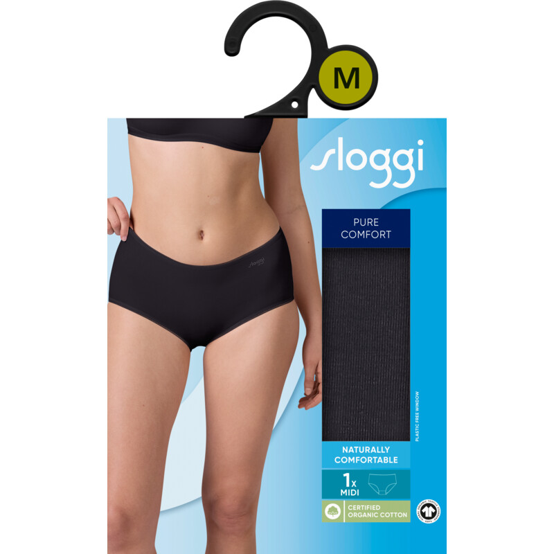 Een afbeelding van Sloggi Pure comfort midi zwart maat S