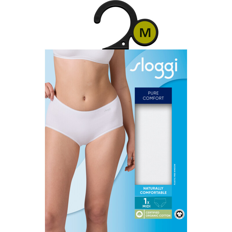 Een afbeelding van Sloggi Pure comfort midi wit maat M