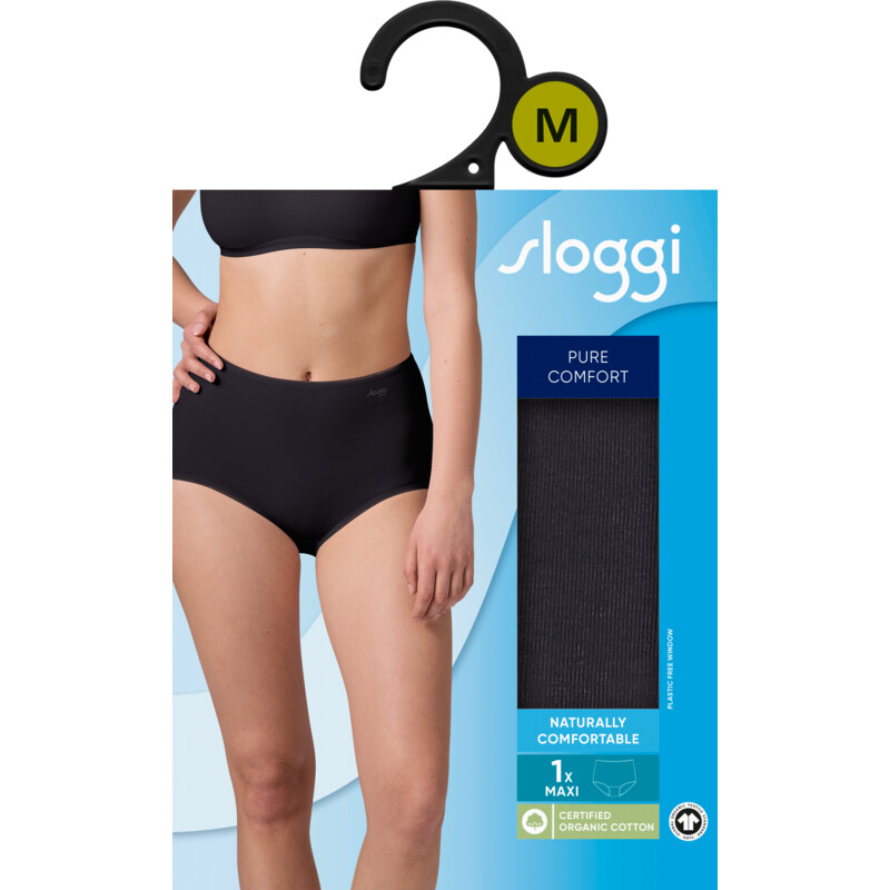 Een afbeelding van Sloggi Pure comfort maxi zwart maat L