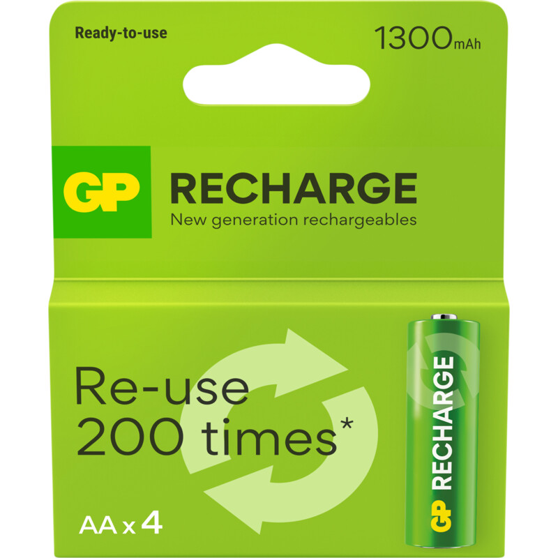 Een afbeelding van GP AA batterij oplaadbaar 1300 mAh