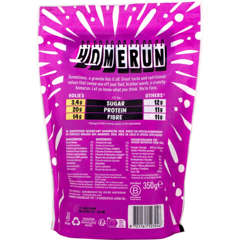 Een afbeelding van Holie's Granola protein amandel speculaas