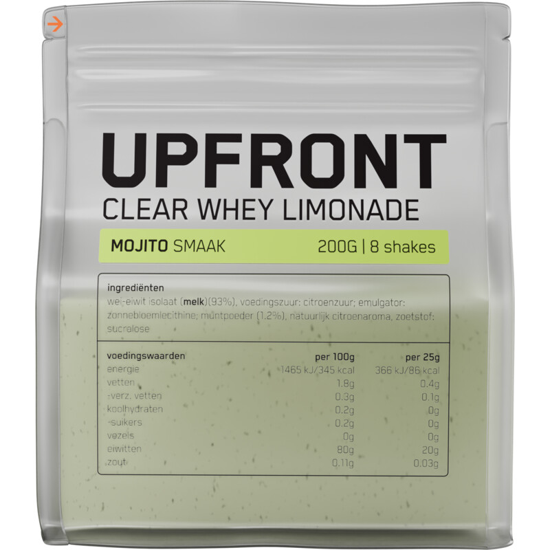 Een afbeelding van Upfront Clear whey limonade mojitosmaak