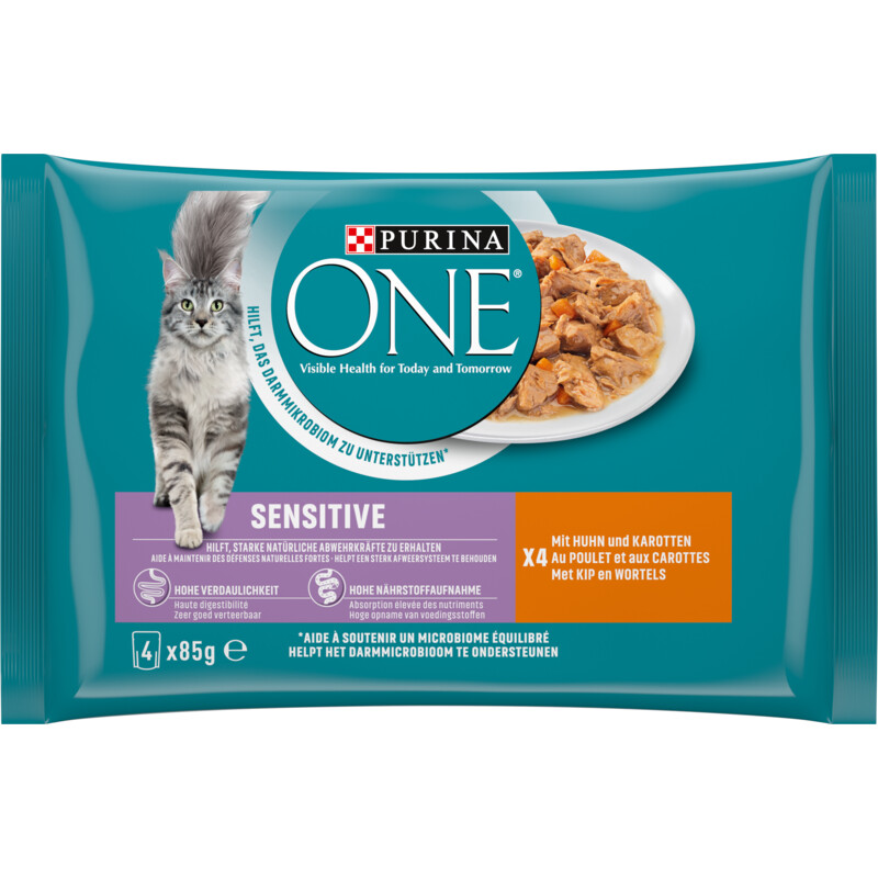 Een afbeelding van Purina ONE Sensitive met kip en wortels