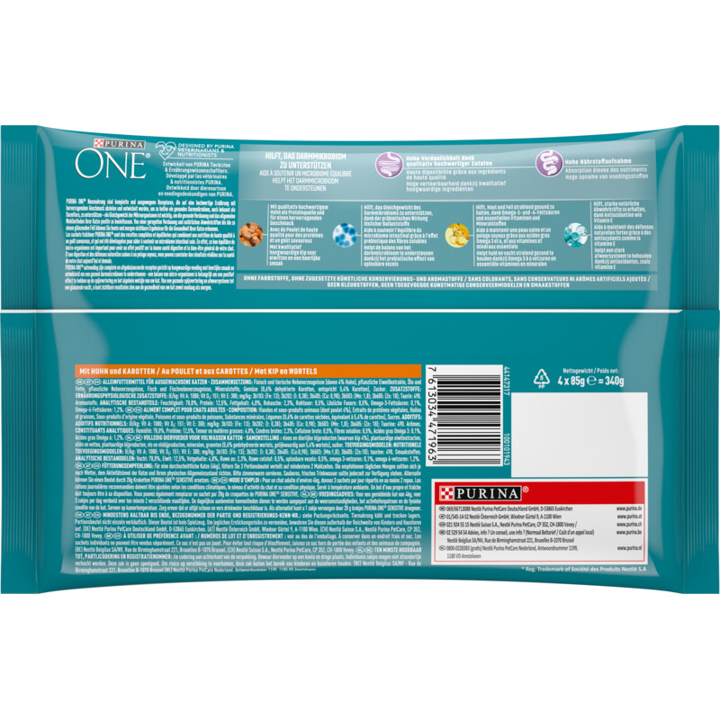 Een afbeelding van Purina ONE Sensitive met kip en wortels