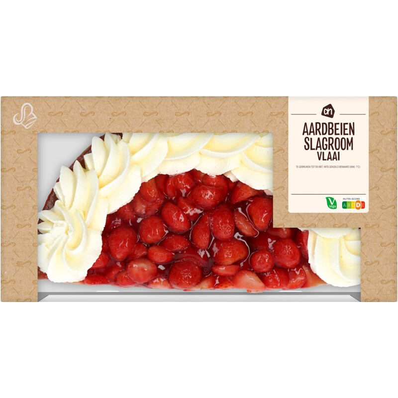 Een afbeelding van AH Aardbeien slagroomvlaai half