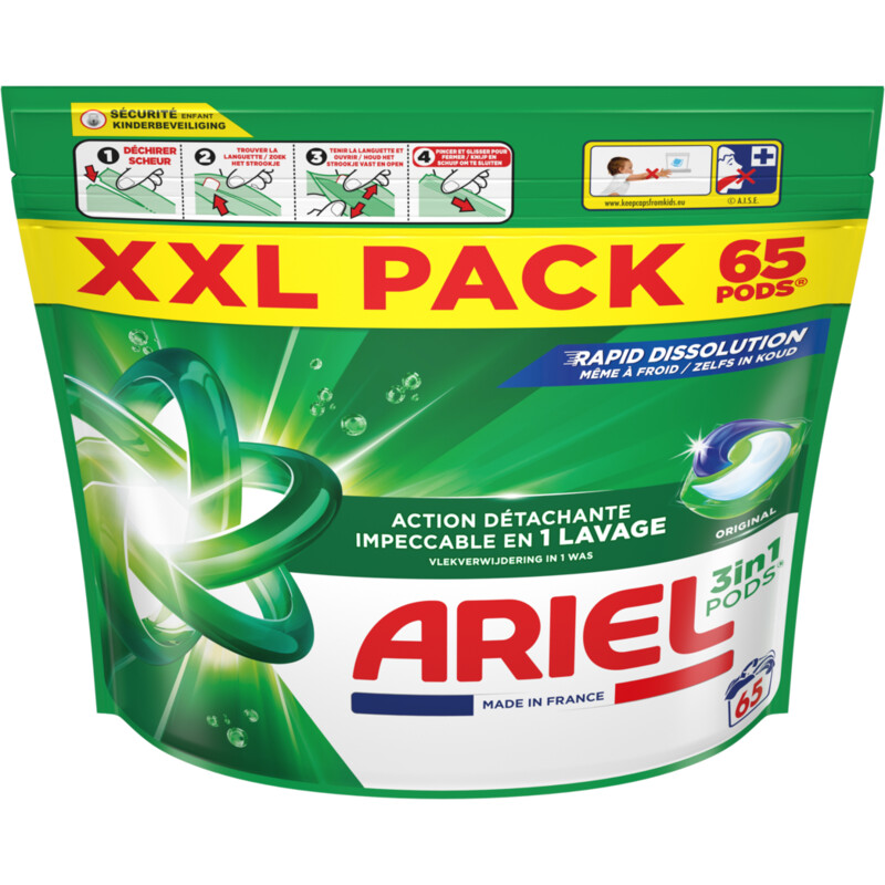 Een afbeelding van Ariel 3-in-1 pods original wasmiddelcapsules
