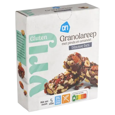 pdp-image-AH Glutenvrij Granolareep pinda en amandel blauwe bes