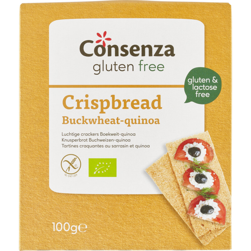 Een afbeelding van Consenza Cracker boekweit quinoa glutenvrij bio